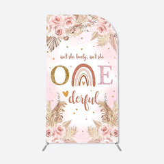 Lofaris Pink Boho 1st Birthday Single Fillet Arch Backdrop