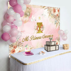 Lofaris Pink Boho Dried Floral Balloons Batpism Backdrop