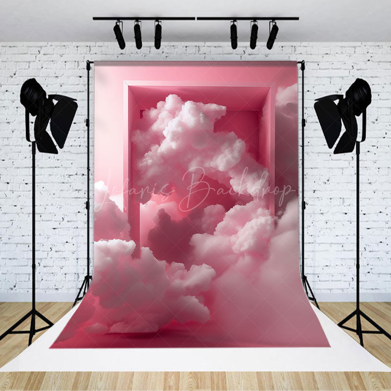 Lofaris Pink Box Smoke Cake Smash Backdrop For Photography