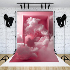 Lofaris Pink Box Smoke Cake Smash Backdrop For Photography