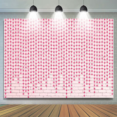 Lofaris Pink Brick Wall Little Stars Baby Shower Backdrop