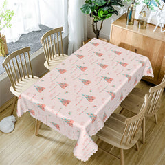 Lofaris Pink Castle Patterns Step And Repeat Tablecloth