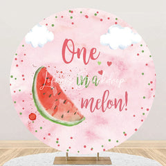 Lofaris Pink Cloud One In A Melon Round Birthday Backdrop