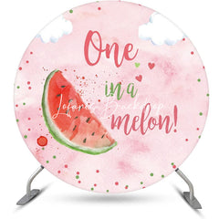 Lofaris Pink Cloud One In A Melon Round Birthday Backdrop