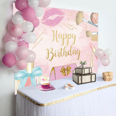 Lofaris Pink Cosmetic Makeup Girl Theme Birthday Backdrop