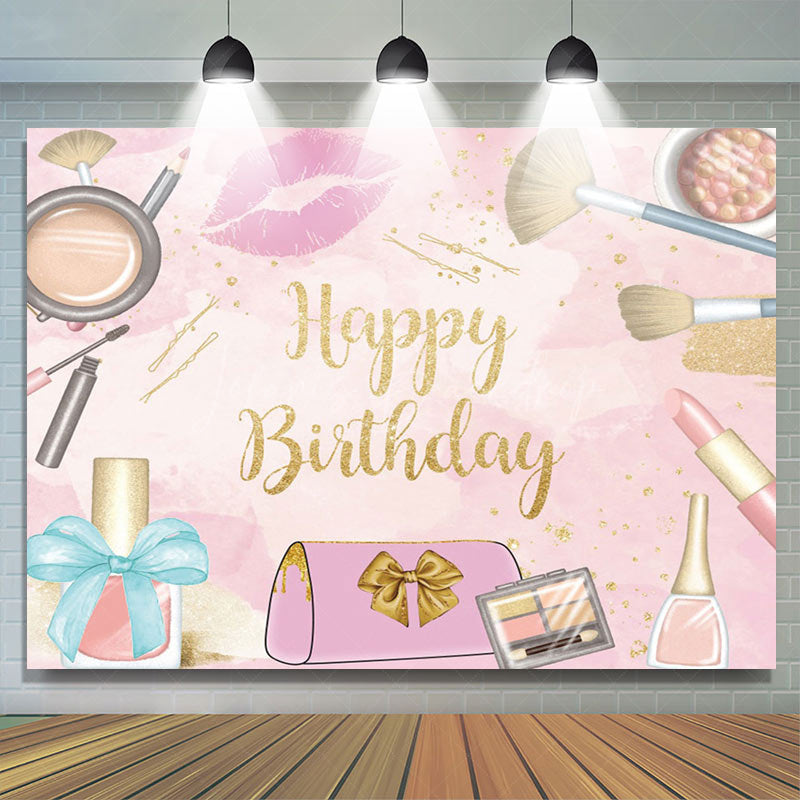 Lofaris Pink Cosmetic Makeup Girl Theme Birthday Backdrop