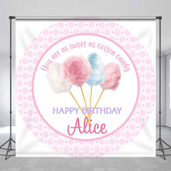 Lofaris Pink Cotton Candy Custom Birthday Backdrop For Girls