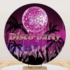 Lofaris Pink Crystal Ball Trees Round Disco Party Backdrop