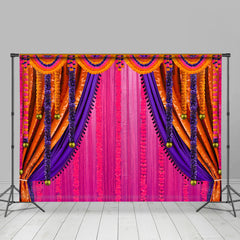 Lofaris Pink Curtain Wedding Festival Indian Party Backdrop