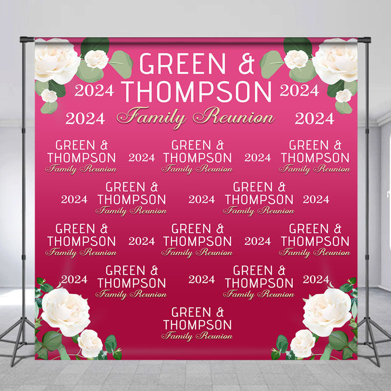 Lofaris Pink Custom Name Repeat 2024 Family Reunion Backdrop