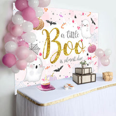 Lofaris Pink Cute Boo Halloween Girl Baby Shower Backdrop