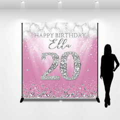 Lofaris Pink Diamonds Balloons Custom 20th Birthday Backdrop