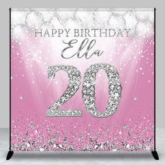 Lofaris Pink Diamonds Balloons Custom 20th Birthday Backdrop