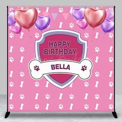 Lofaris Pink Dog Bones Balloons Custom Birthday Backdrop