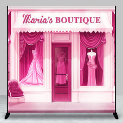 Lofaris Pink Dress Boutique Custom Name Birthday Backdrop