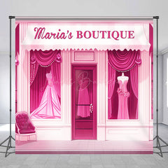 Lofaris Pink Dress Boutique Custom Name Birthday Backdrop