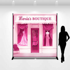 Lofaris Pink Dress Boutique Custom Name Birthday Backdrop