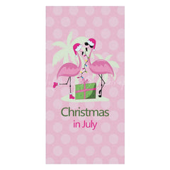 Lofaris Pink Flamingo Summer Christmas In July Beach Towel