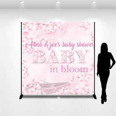 Lofaris Pink Floral Baby in Bloom Custom Shower Backdrop