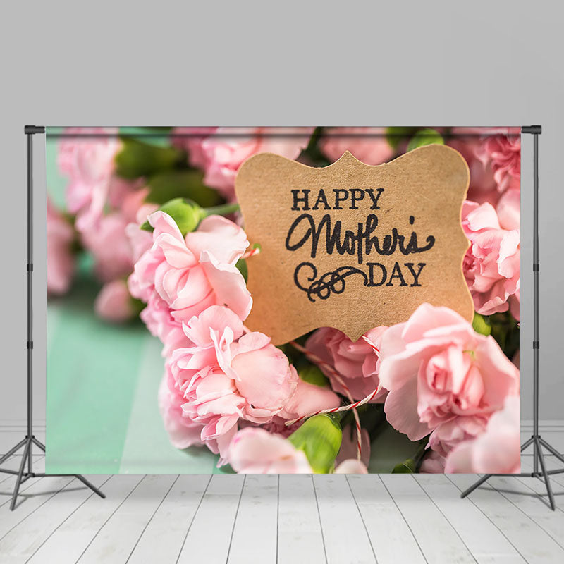 Lofaris Pink Floral Bokeh Card Happy Mothers Day Backdrop