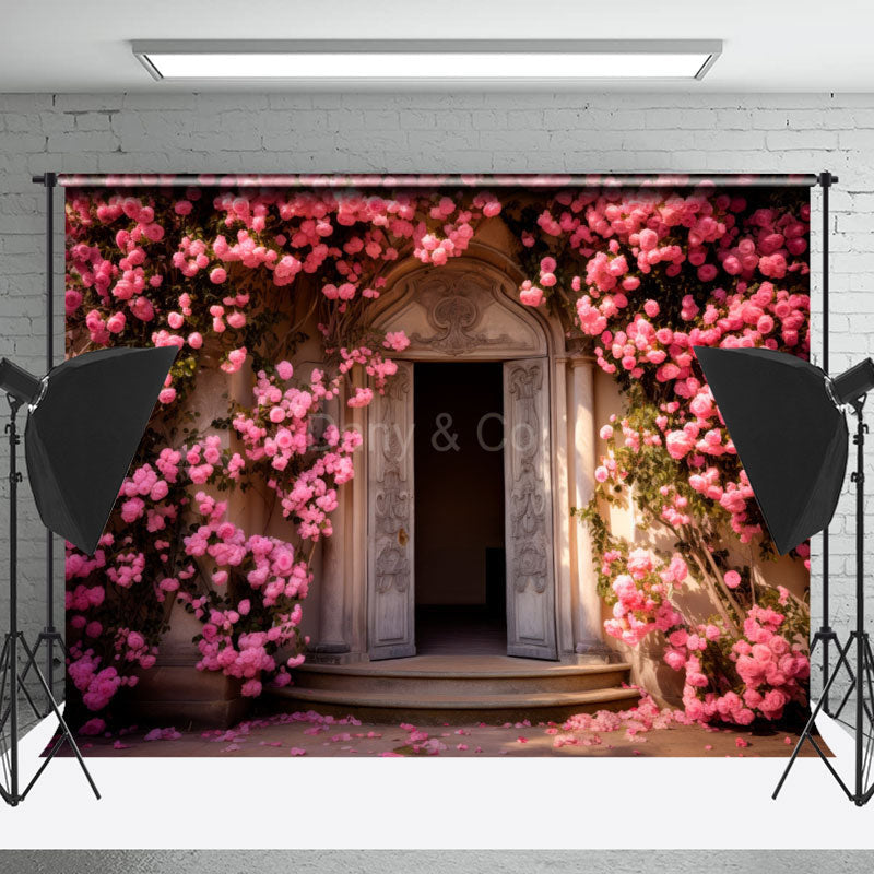 Lofaris Pink Floral Door Back To School Backdrops For Photo