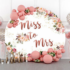 Lofaris Pink Floral Dots Circle Wedding Backdrop Decorations