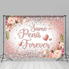 Lofaris Pink Floral Glitter And Diamonds Wedding Party Backdrop