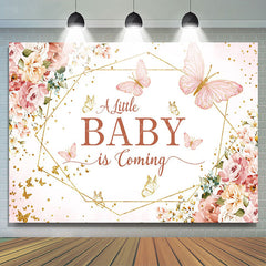 Lofaris Pink Floral Little Baby Coming Shower Backdrop