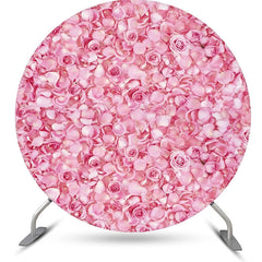 Lofaris Pink Floral Petals Romantic Round Wedding Backdrop