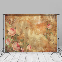 Lofaris Pink Floral Scratch Wood Fine Art Photography Backdrop