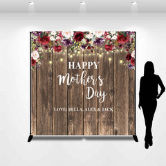 Lofaris Pink Floral Wood Wall Custom Mothers Day Backdrop