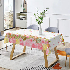 Lofaris Pink Flower Spring Decorative Rectangle Tablecloth