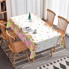 Lofaris Pink Flower Spring Decorative Rectangle Tablecloth