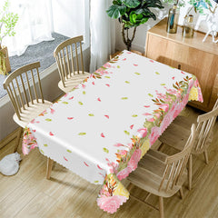 Lofaris Pink Flower Spring Decorative Rectangle Tablecloth