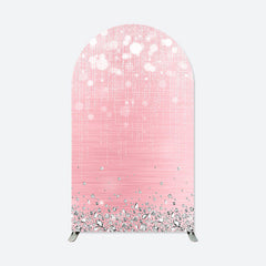 Lofaris Pink Glitter Diamonds Bokeh Arch Backdrop For Party