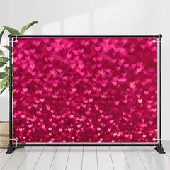 Lofaris Pink Glitter Heart Bokeh Valentines Day Backdrop