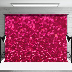 Lofaris Pink Glitter Heart Bokeh Valentines Day Backdrop