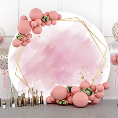 Lofaris Pink Gold Abstract Marble Texture Round Backdrop