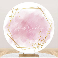 Lofaris Pink Gold Abstract Marble Texture Round Backdrop