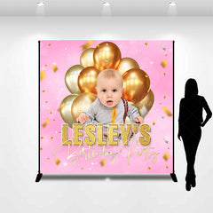 Lofaris Pink Gold Balloons Custom Birthday Party Backdrop