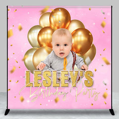 Lofaris Pink Gold Balloons Custom Birthday Party Backdrop