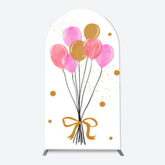 Lofaris Pink Gold Birthday Arch Backdrop Cover for Girl