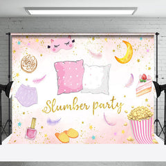 Lofaris Pink Gold Popcorn Pillow Cake Slumber Party Backdrop