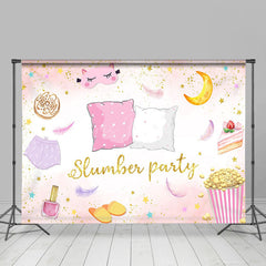 Lofaris Pink Gold Popcorn Pillow Cake Slumber Party Backdrop