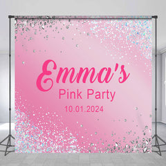 Lofaris Pink Gradient Silver Diamond Custom Birthday Backdrop