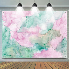 Lofaris Pink Green Watercolor Ink Abstract Textured Backdrop