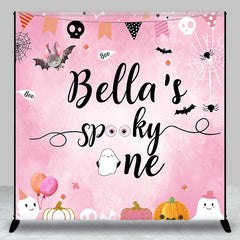 Lofaris Pink Halloween Spooky One Custom Birthday Backdrop