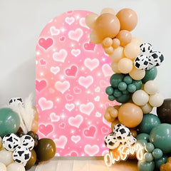 Lofaris Pink Heart Bokeh Girls Party Arch Backdrop Photo Booth