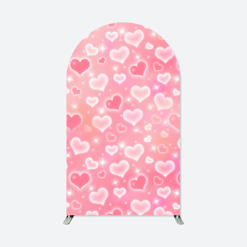 Lofaris Pink Heart Bokeh Girls Party Arch Backdrop Photo Booth