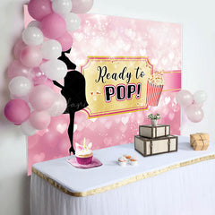 Lofaris Pink Heart Bokeh Ready To Pop Gender Reveal Backdrop